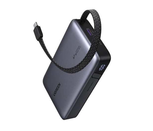 UGREEN Powerbank 20000mAh PB550 67W USB + USB-C wbudowany kabel - 1488869 - zdjęcie